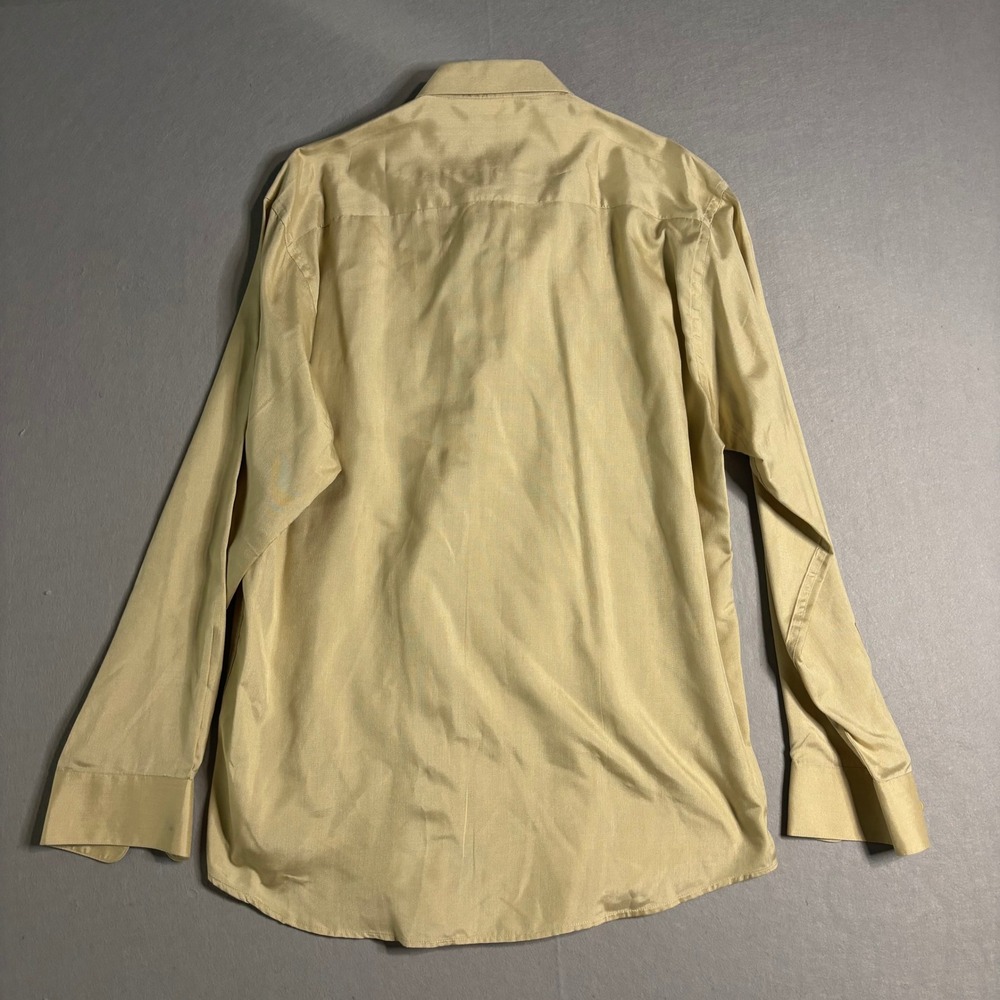 Alfani 100% Silk Oxford Dress Shirt Men's L 16 34/35 Beige - Picture 12 of 16